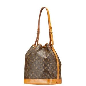 Louis Vuitton Leather Bag Brown Noe Shoulder Monogram